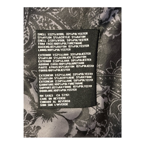 Guess Asymmetrical Zip Colorblock Coat Faux Leather Trim Wool Blend Small WA1 - Picture 7 of 7